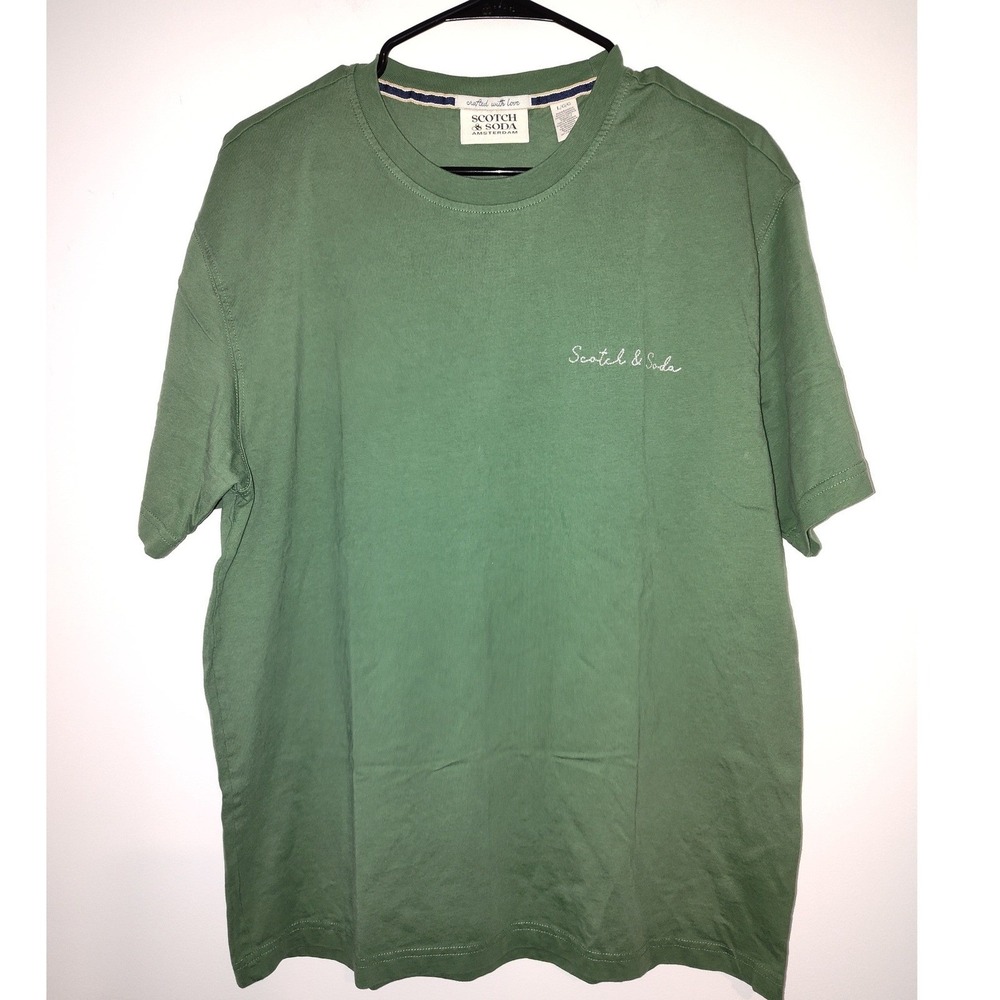 Scotch & Soda Mens Green Jazz Graphic T-Shirt Cotton Crewneck Large